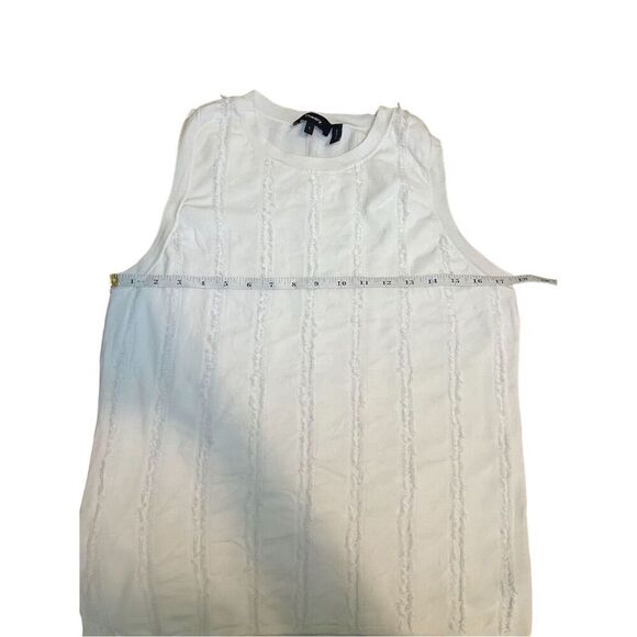 Theory Women's Fringe Shell Tank Top White Size Large Sleeveless - Picture 4 of 7